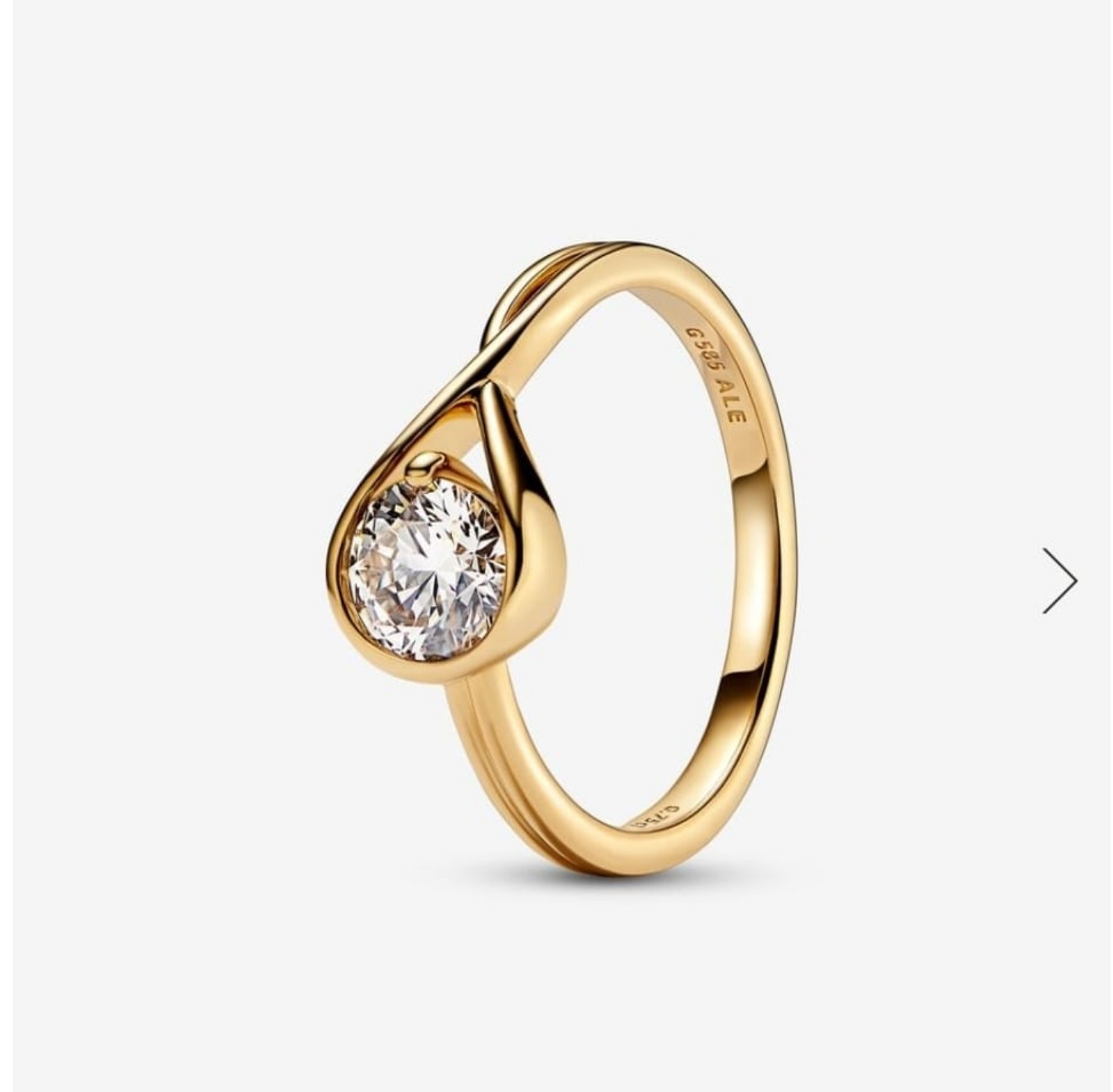 Pandora Infinite 14k Gold Lab-grown Diamond Ring # 159448C01 New with box