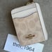 NWT！COACH ZIP CARD CASE IN SIGNATURE CANVAS （COACH CW883）gift receipt