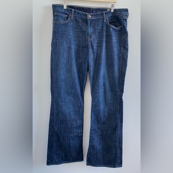 Gap 1969 Blue Dark Wash Stretch Flare Jeans Size 18 Long