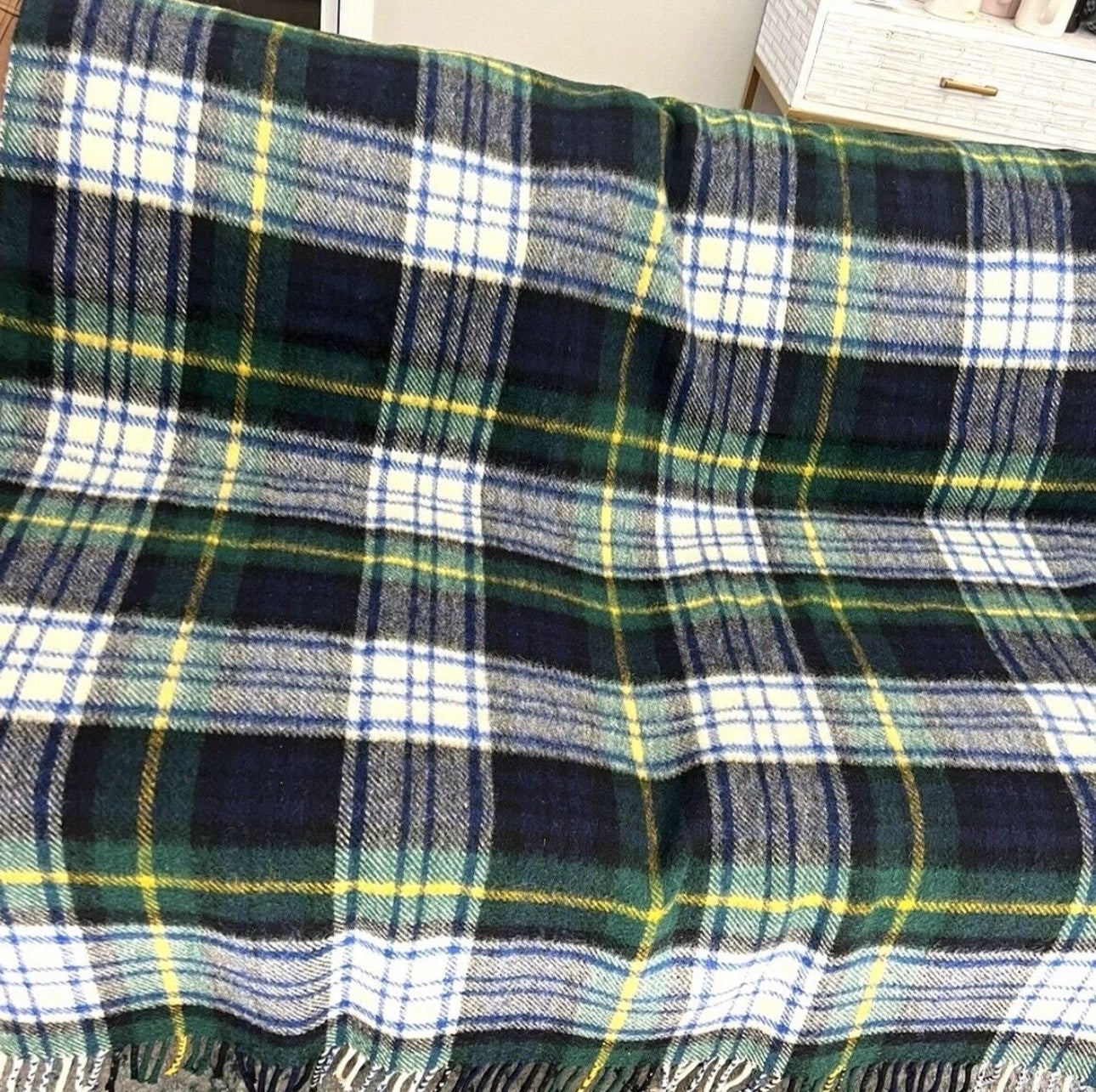Tartan Blankets Brushed Wool Tartan Plaid 100% Wool Made In Scotland 56x68