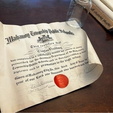Vintage US school diploma Mahanoy grammar school June 1920 w wax seal