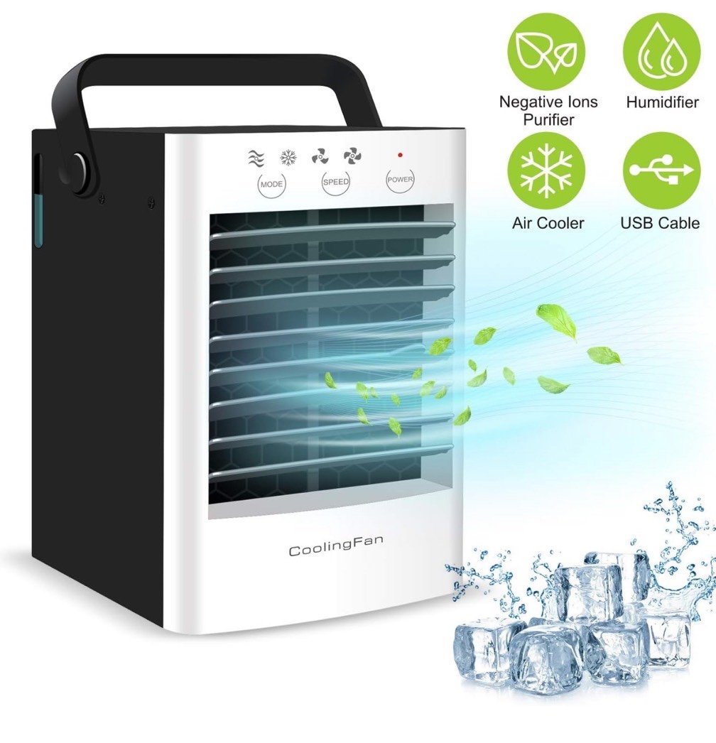 Lifeholder Portable Air Cooler Fan, Ultra Quite Evaporetive Air Cooler 2 Speeds