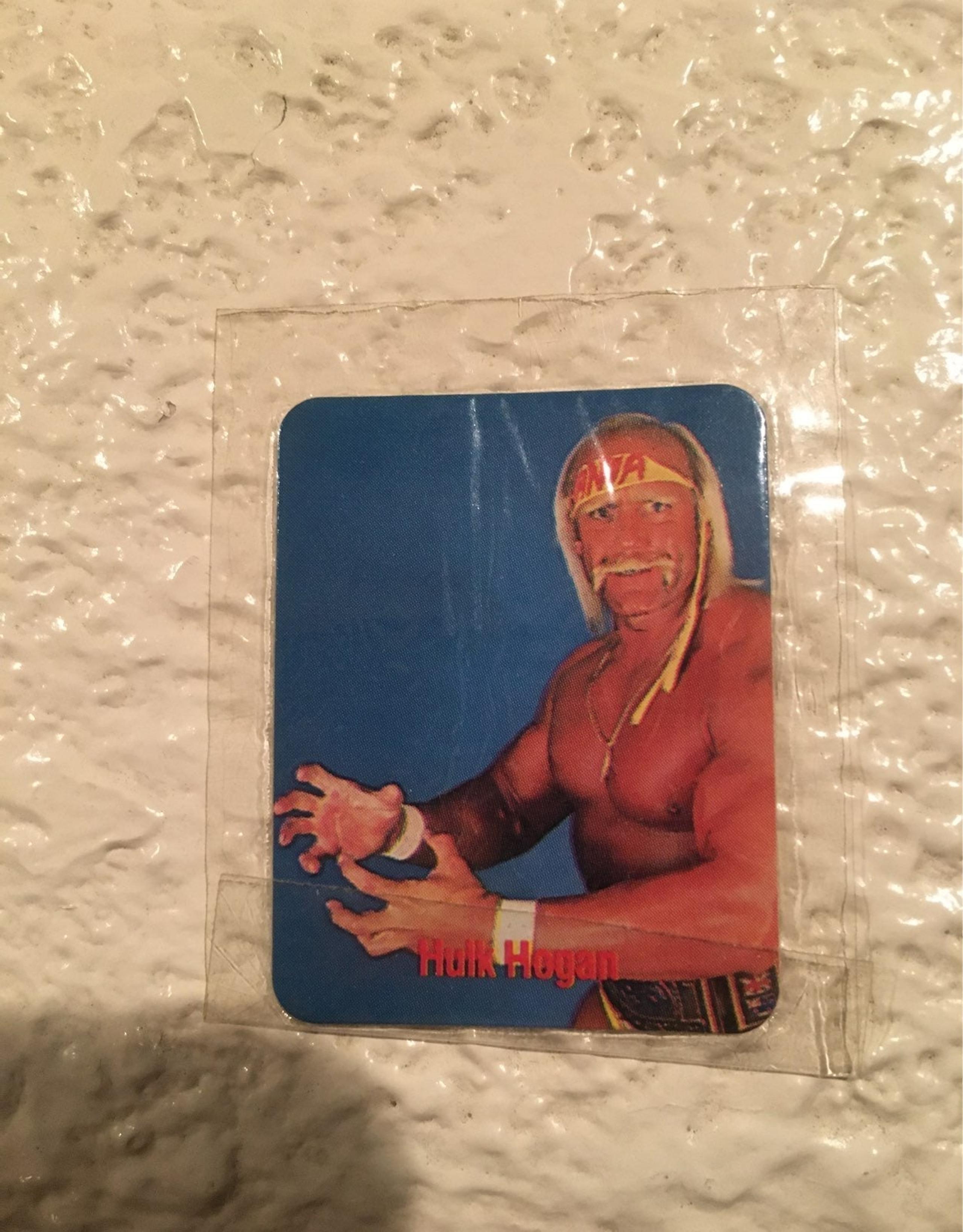 Hulk Hogan WWF peel off sticker Borden unopen