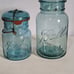 Ball Mason Jars Blue/Aqua Antique PAT D July 14 1908 lot of 2