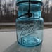Ball Mason Jars Blue/Aqua Antique PAT D July 14 1908 lot of 2