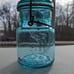 Ball Mason Jars Blue/Aqua Antique PAT D July 14 1908 lot of 2