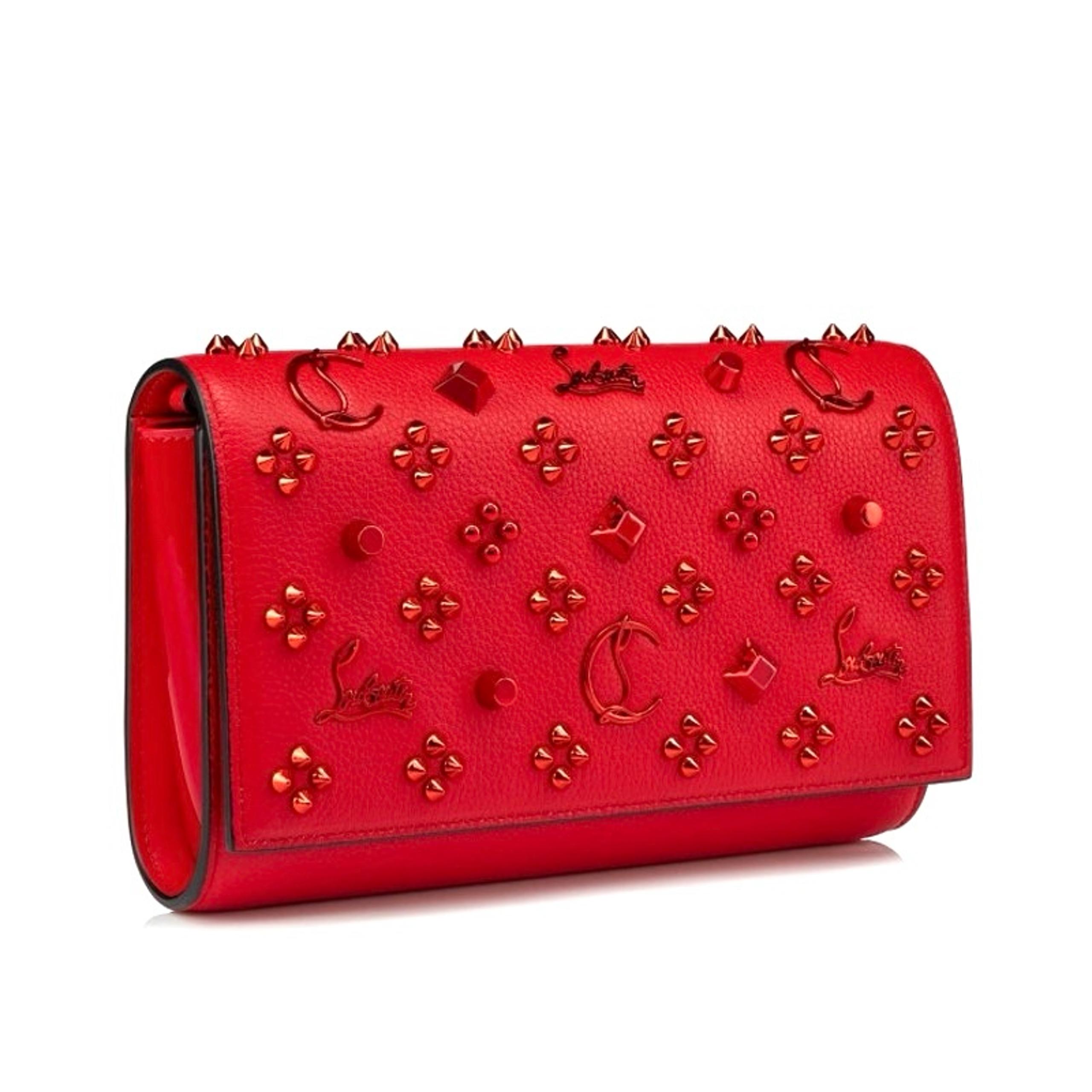 Christian Louboutin red clutch handbag