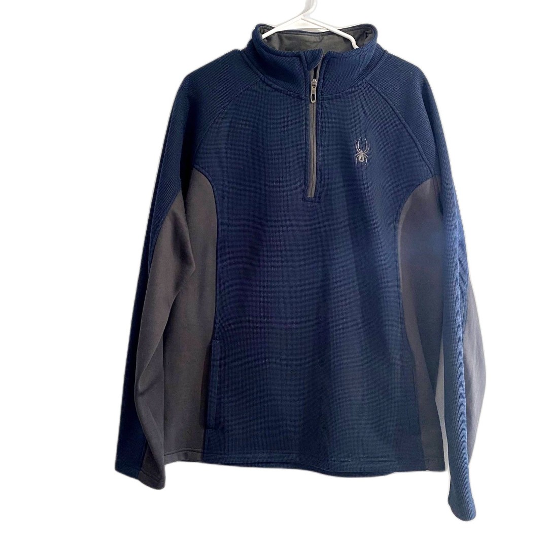 Spyder Men's Frontier 1/4 Quarter Zip Pullover Outdoors Blue Gray Size Large