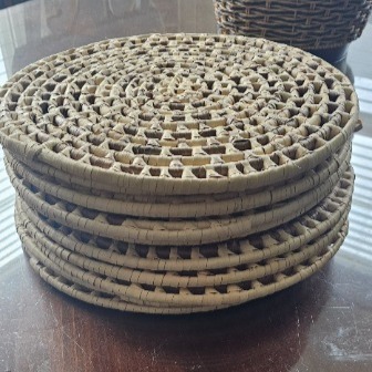 8 Round Placemats Place Mats Chargers 13 Natural Reed Bamboo