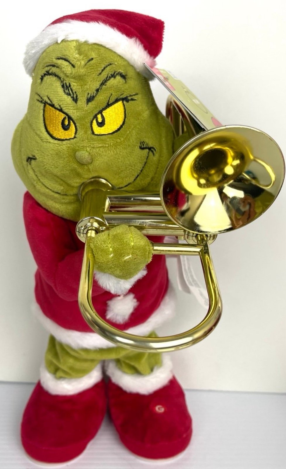 New The GRINCH 13” Animated & Musical Trombone Christmas Plush Dr Seuss