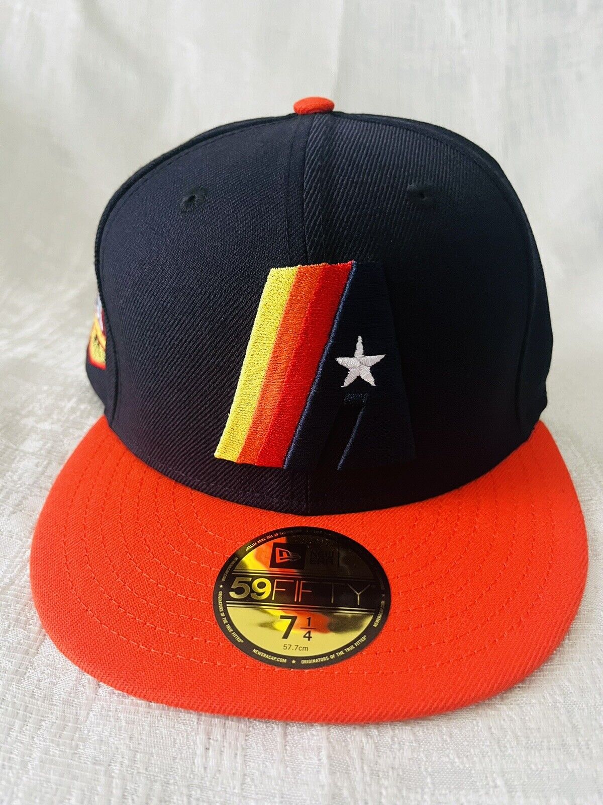 New Era Houston Astros Two Tone Anniversary Patch 59Fifty 5950 7 1/4 Hat Cap NEW
