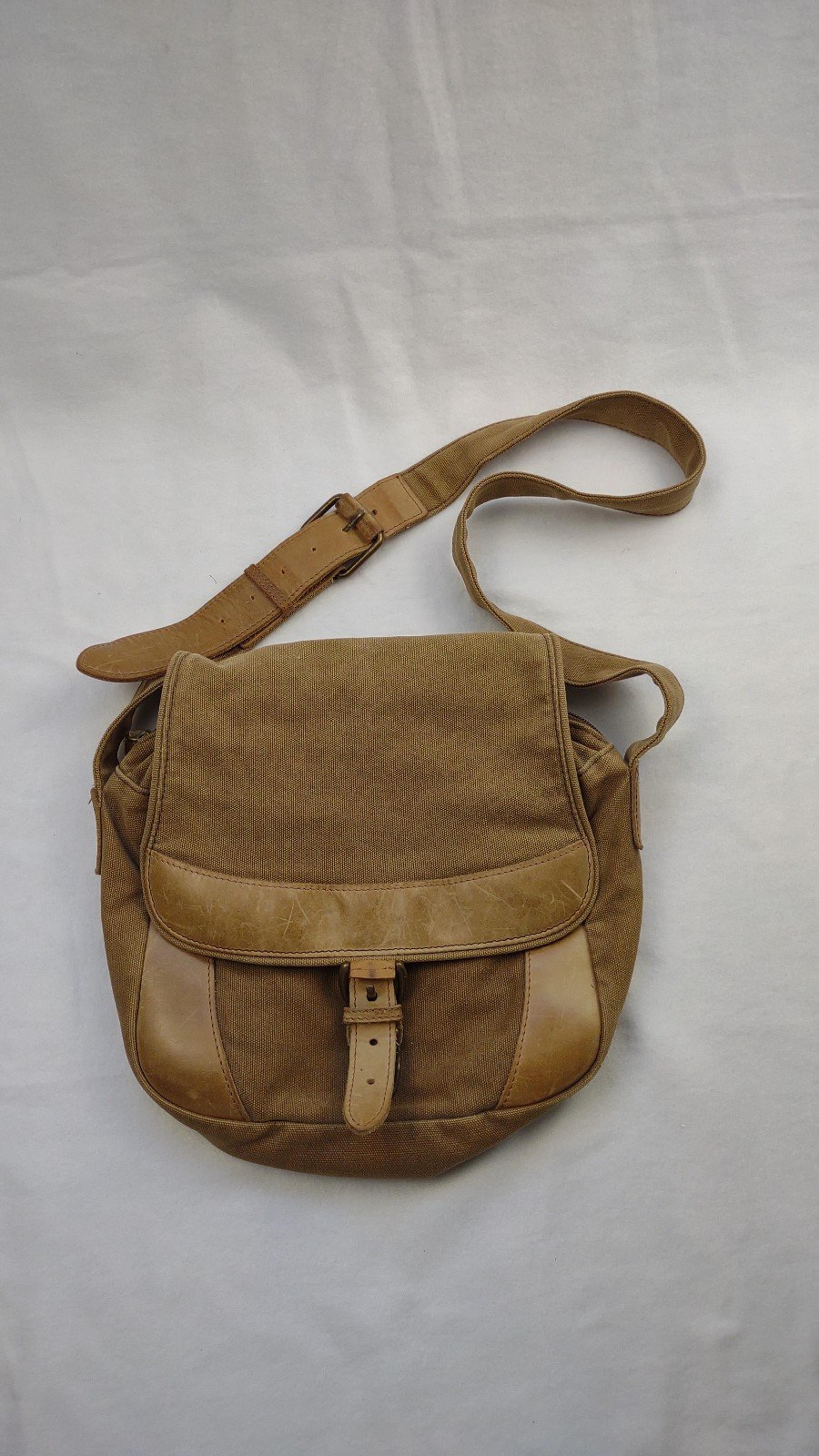 L.L. Bean Crossbody Camping Style Multiple purpose women bag color tan
