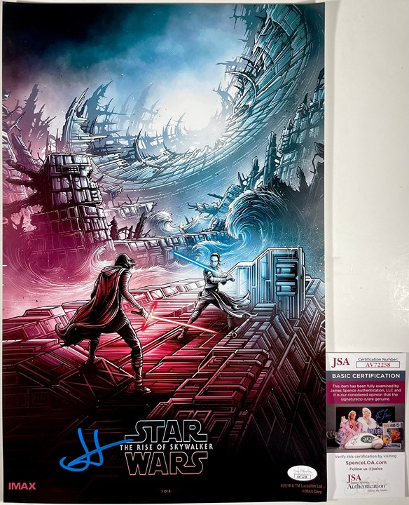 J.J. Abrams Signed Star Wars IX The Rise Of Skywalker 11x17 Poster H JSA COA