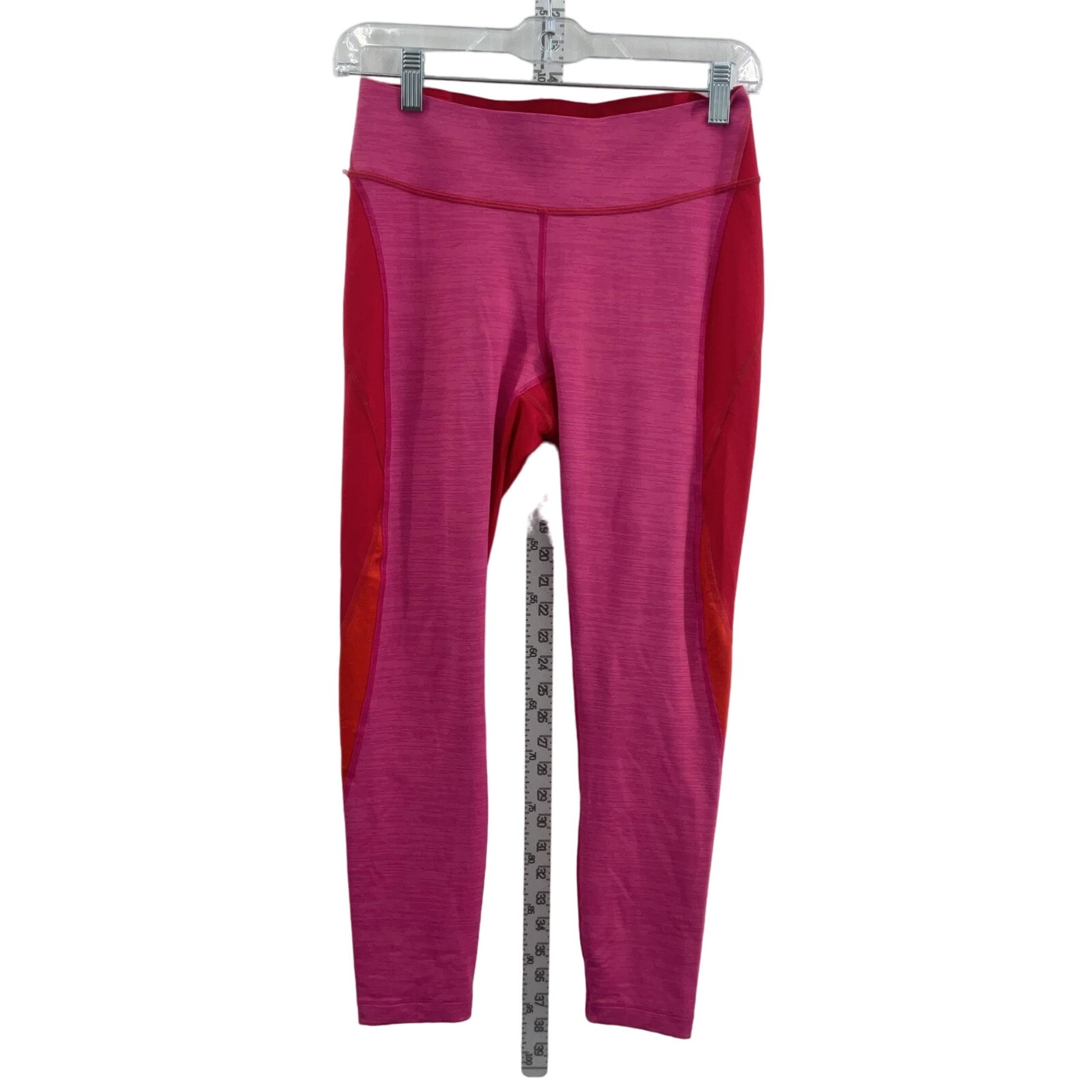 Outdoor Voices Red Pink Nylon Women's Athletic Compression Leggings, M, Preowned