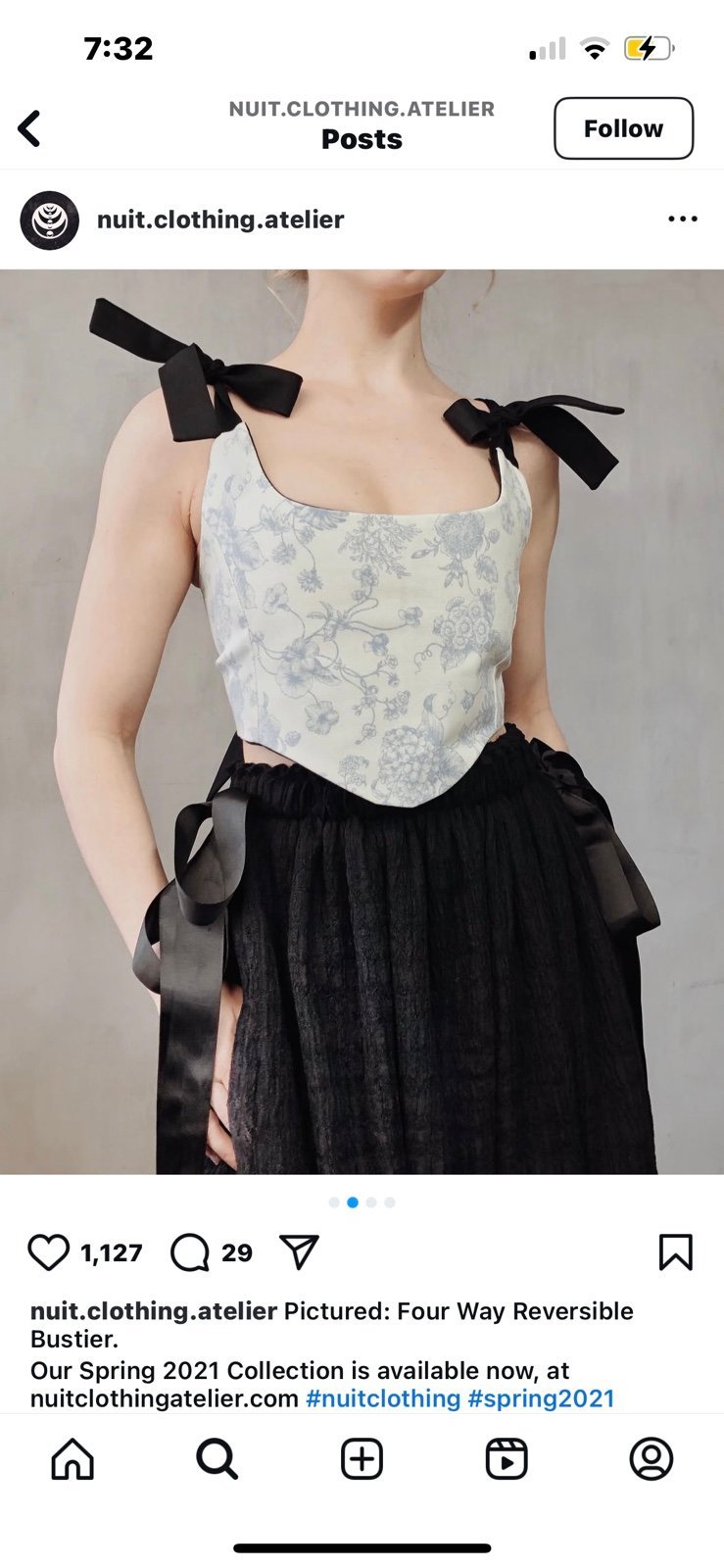 Nuit Black Mesh Maxi Skirt w/Pockets and Ribbon -Size S/M