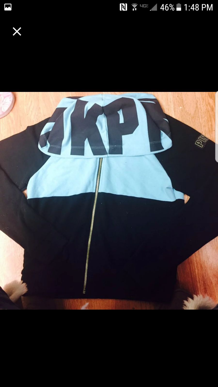pink full zip hoodie