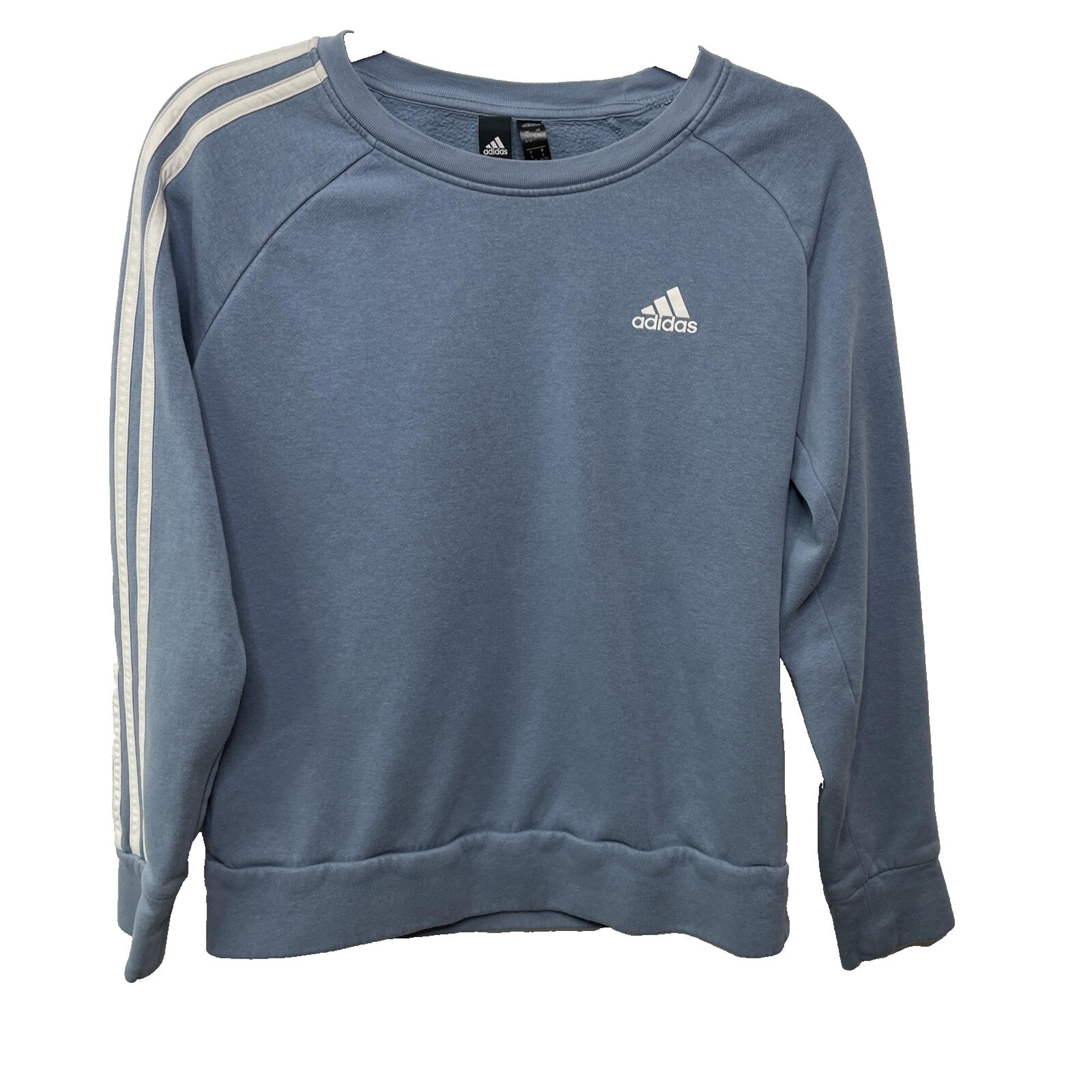 Adidas Sweatshirt Womens Blue Pullover Crewneck Activewear Long Sleeve S