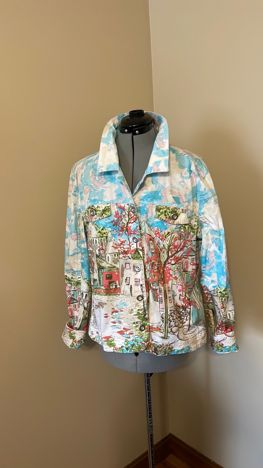 Cotton button collared Jacket