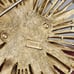 CROWN TRIFARI Vintage Sunburst Star Gold Tone Brooch Pin