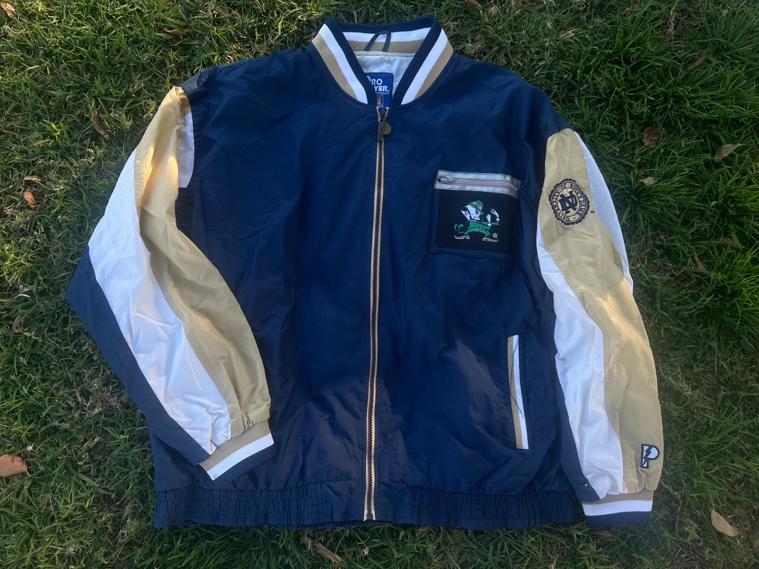 Vintage 1990s Notre Dame Pro Player Windbreaker Jacket