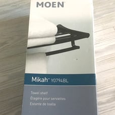 NEW MOEN MIKAH TOWEL SHELF Y0794BL MATTE BLACK FINISH