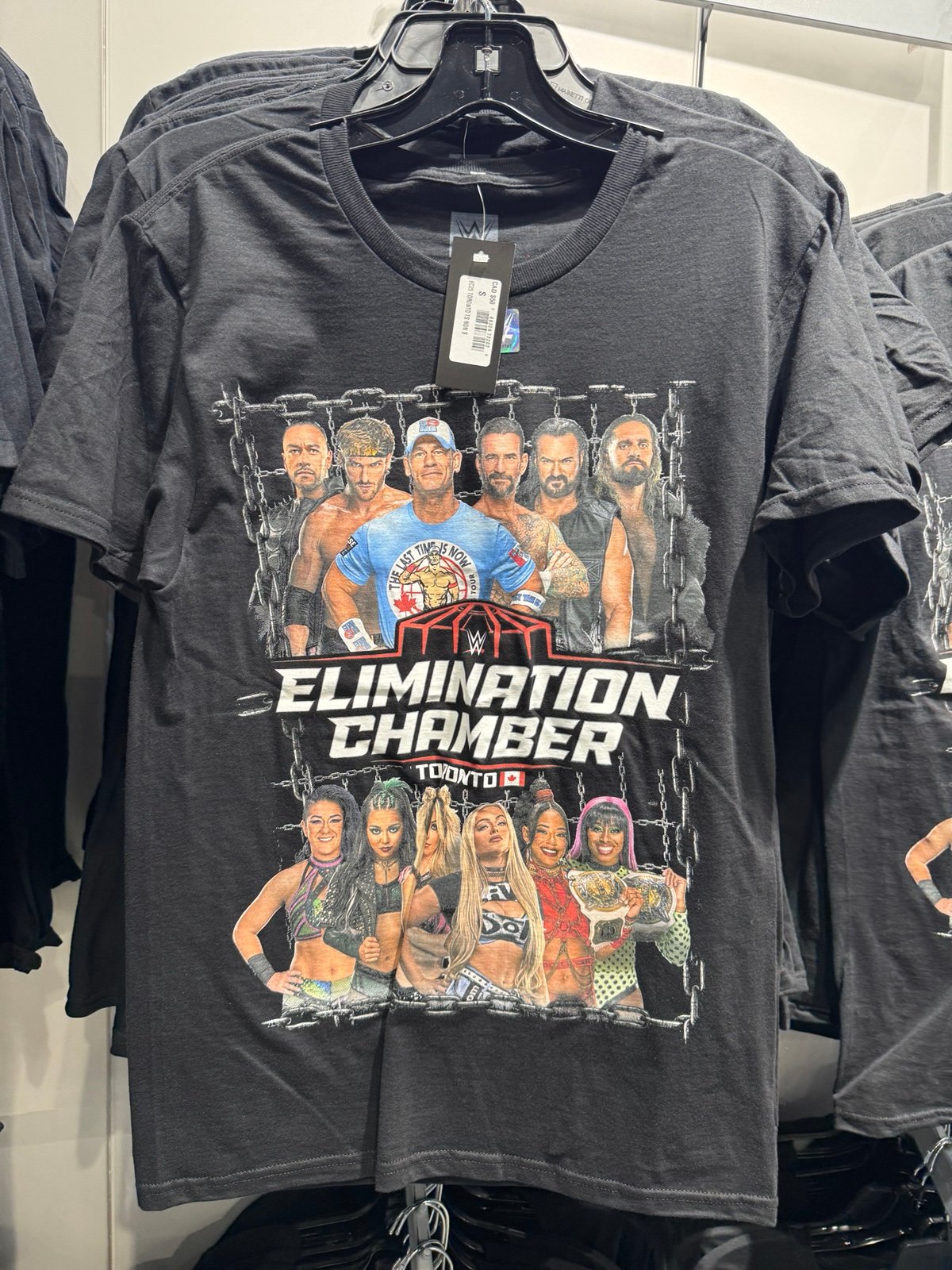 WWE Elimination Chamber 2025 I Was There Shirt Size XL Toronto Canada Cena