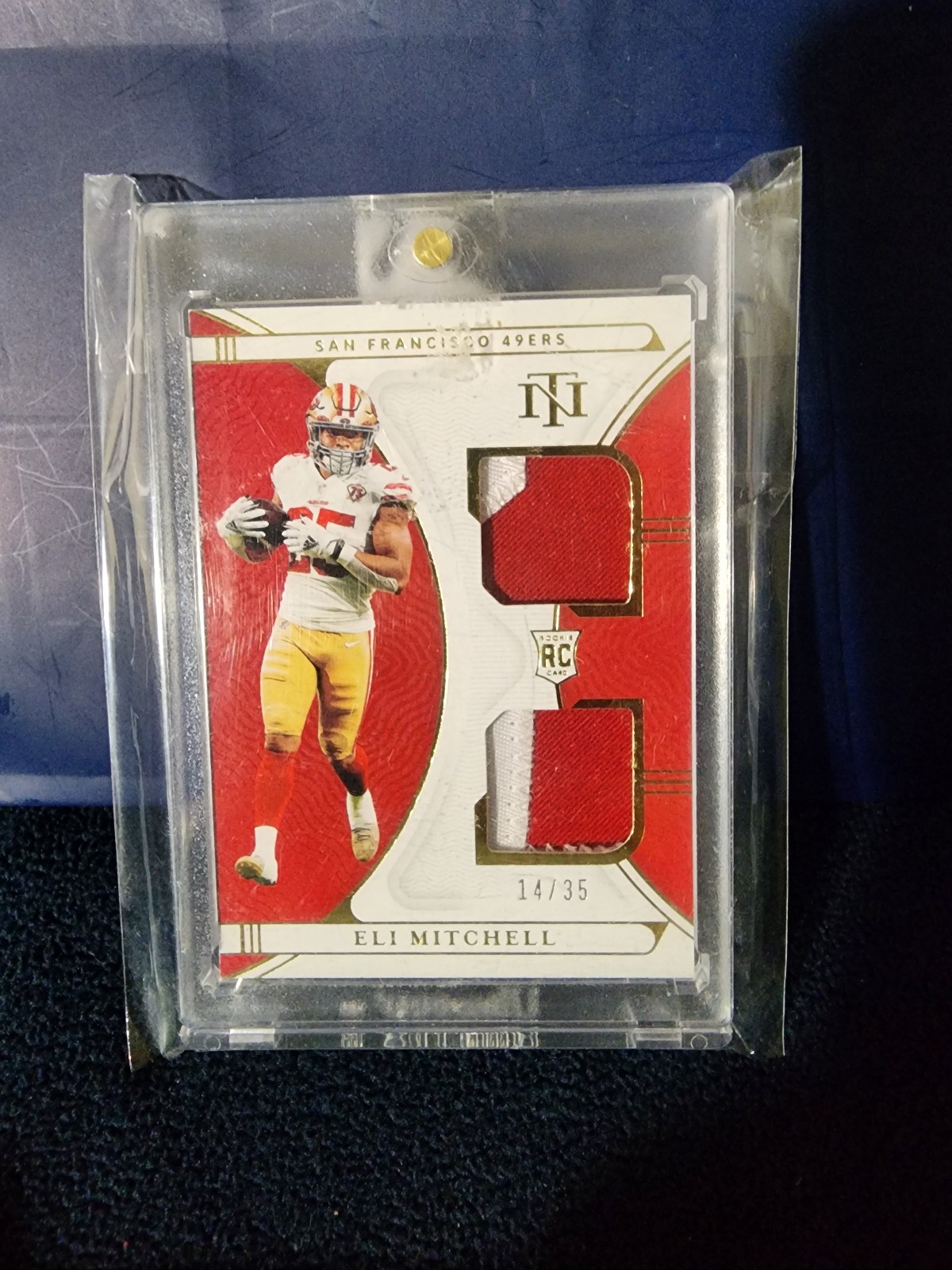 Elijah Mitchell national treasures gold duo patch /35 rookie 49ers