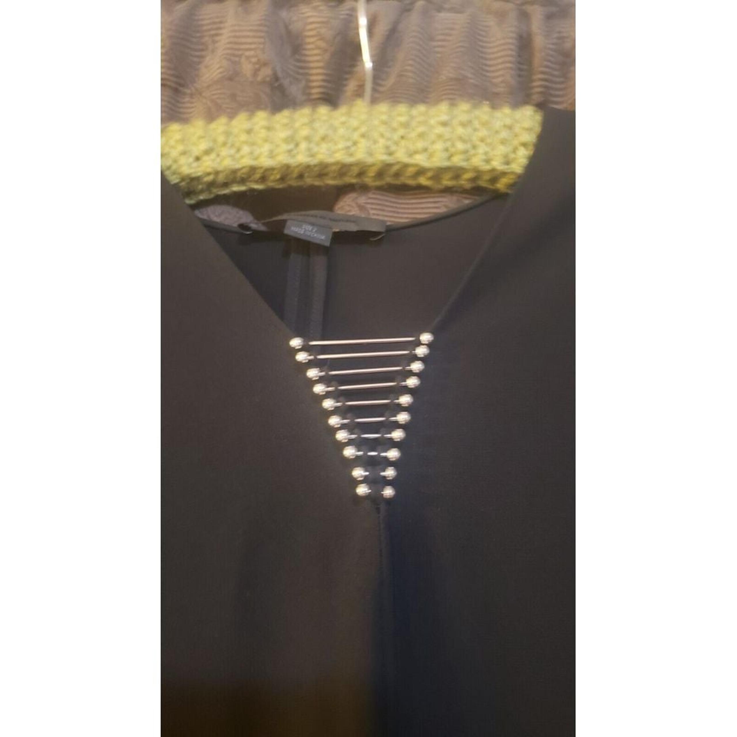 Alexander Wang Tunic Metal Embellishment Dress Size 2 Short Sleeve Black LBD