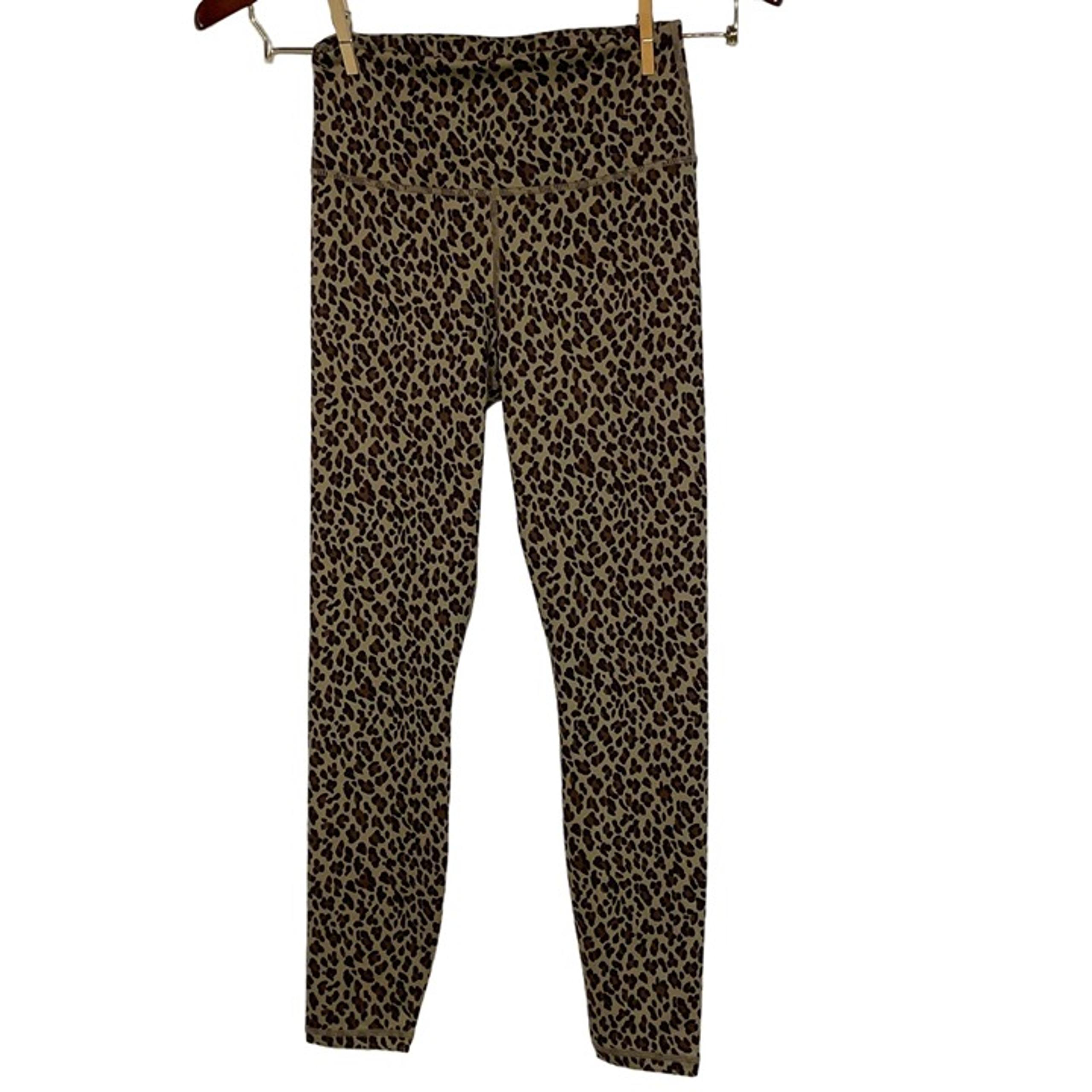 Varley Leopard Animal Print Leggings Brown Sz SM