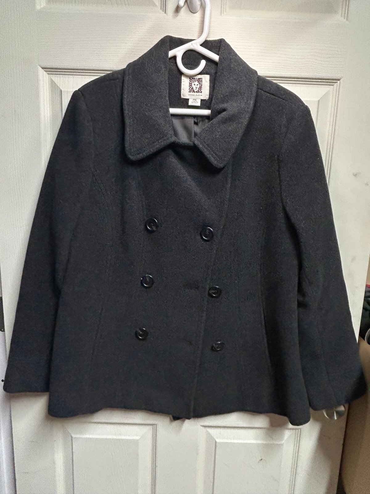 Anne Klein Size PXL 80% Wool / 20% Poly Womens Coat Black