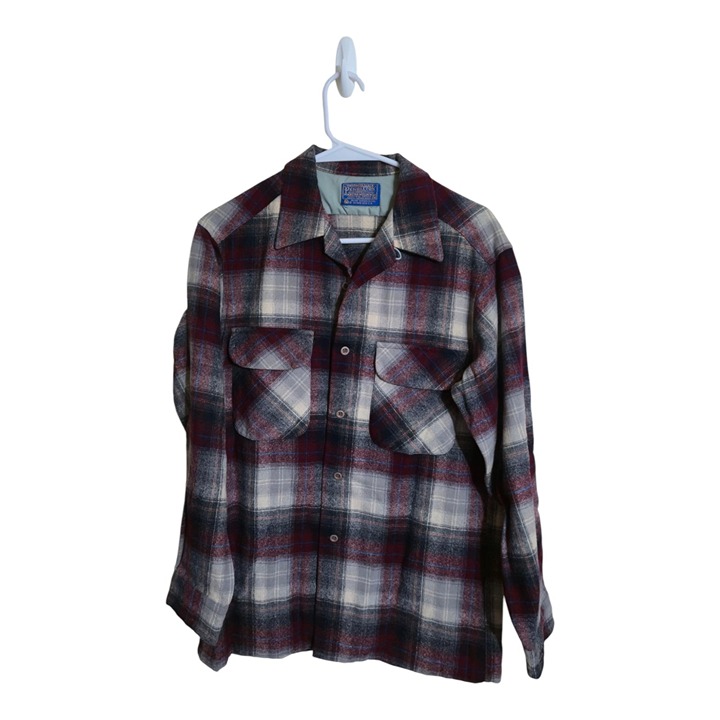 Vtg Pendleton Shirt Men M Board Work Rancher Flannel Western Preppy Cowboy