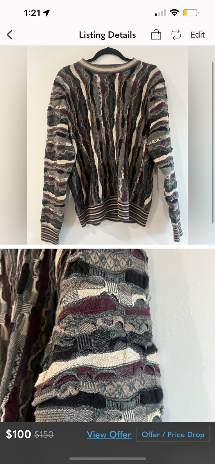 Vintage Fx Fusion 3d Knit Crewneck Sweater