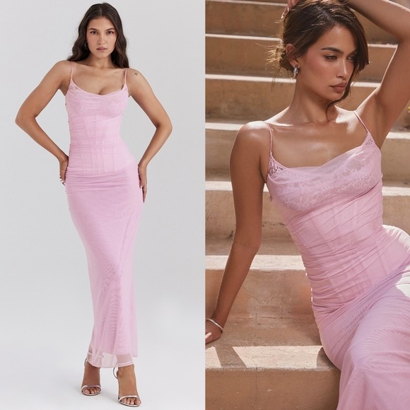 House Of CB 'Nalini' Cotton Candy Corset Maxi Dress