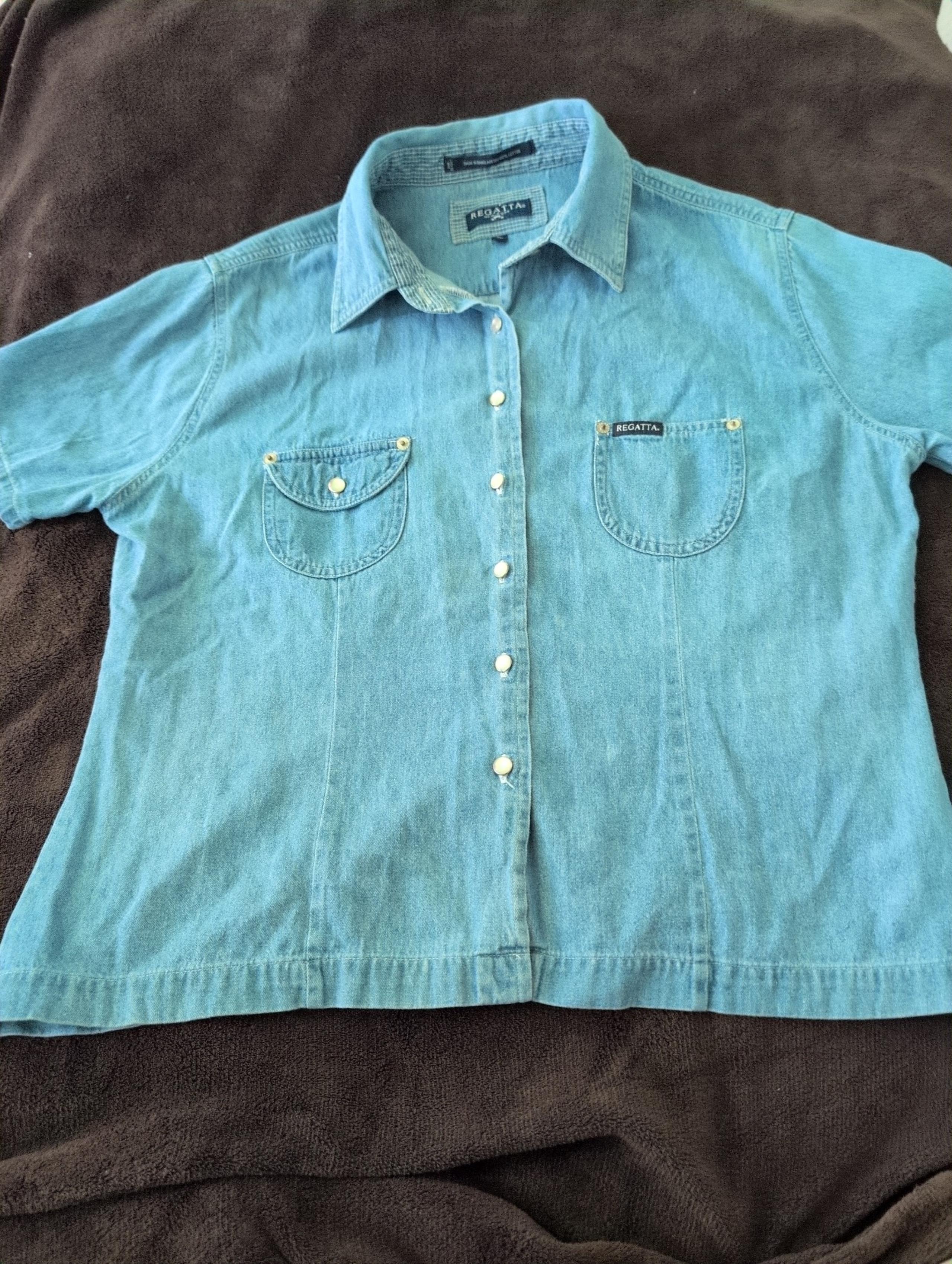 Women's Vintage Regatta 100% Cotton Denim Button Down size XL