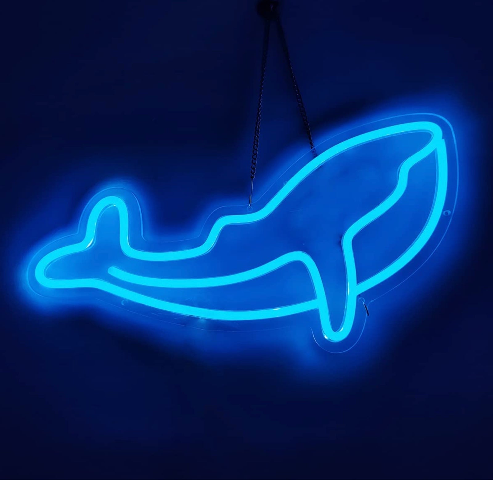 Lovely Blue Detailed Whale LED Night Light Ocean Aqua Art Decoration