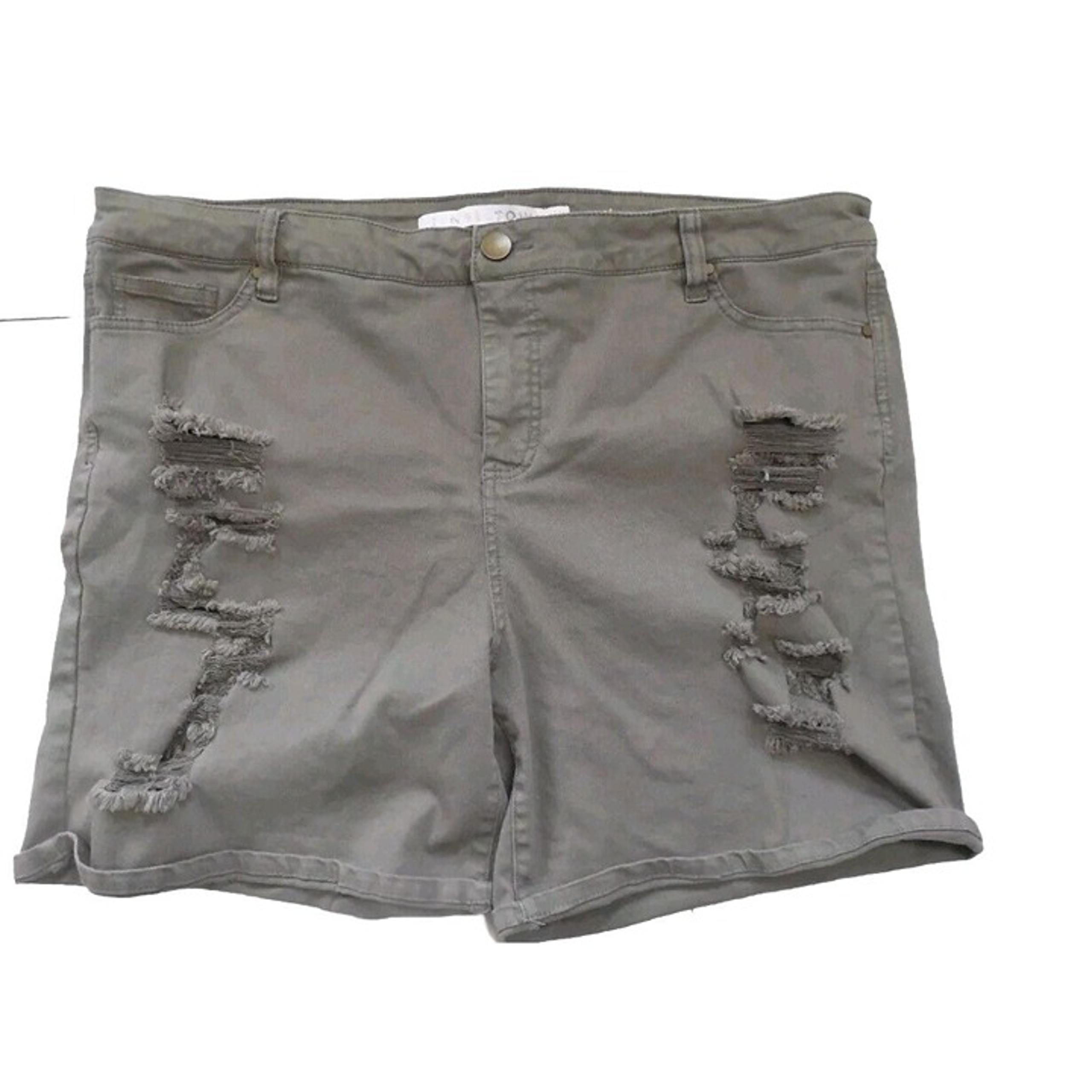 Tinseltown Olive Green Shorts Women's Size 20W Distressed-Destroyed Denim