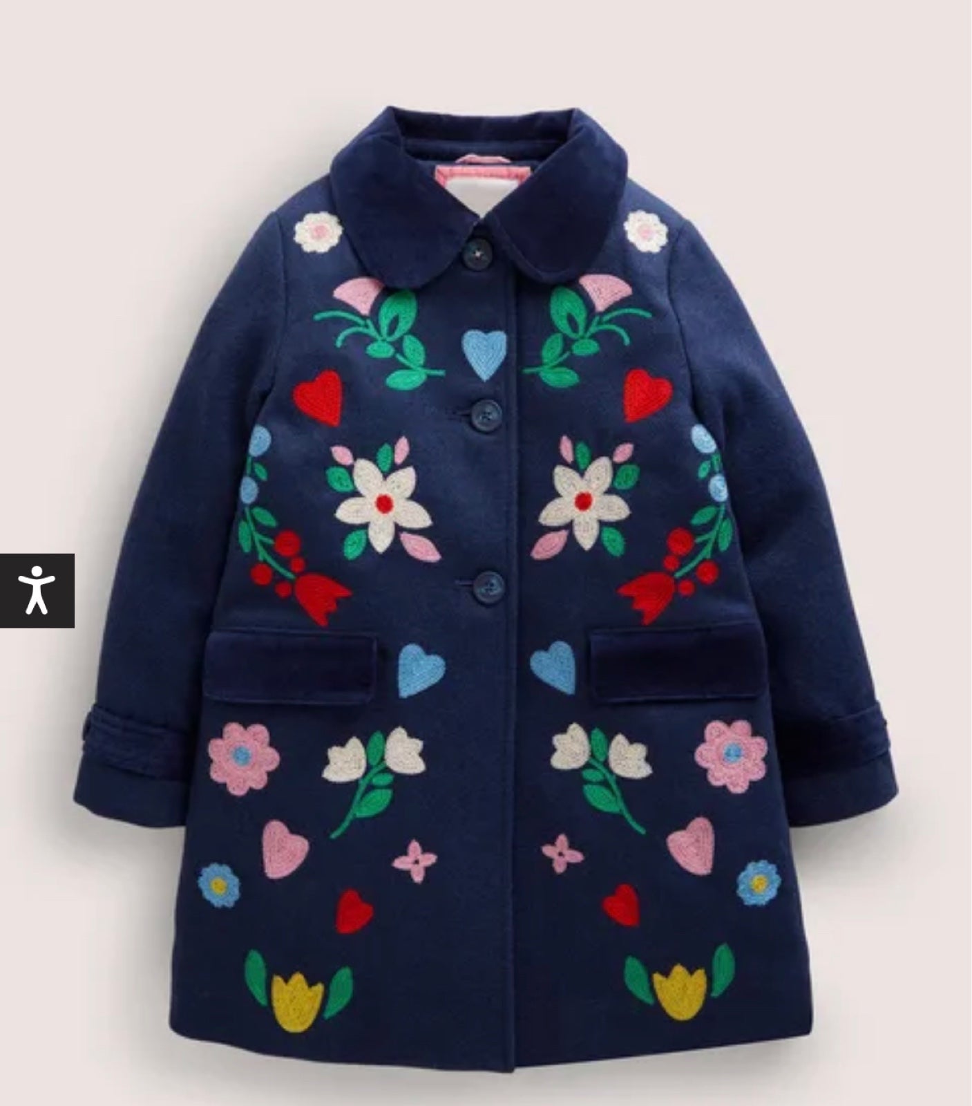 mini boden wool coat