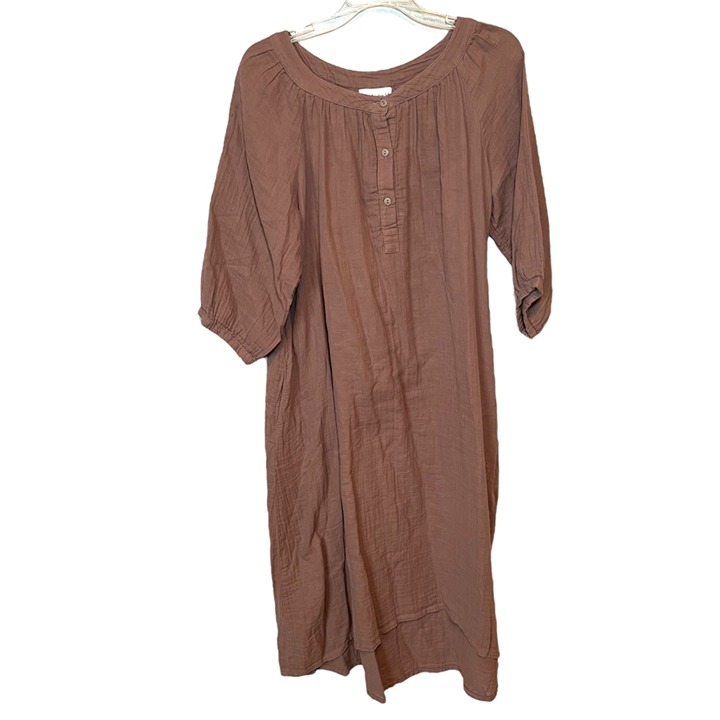 Parachute Womens Nutmeg Brown Organic Cotton Midi House Dress Size M