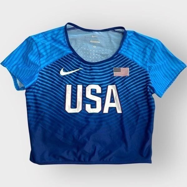 Nike Womens Pro Elite 2016 Olympics Team USA Running Jersey Made in USA size S