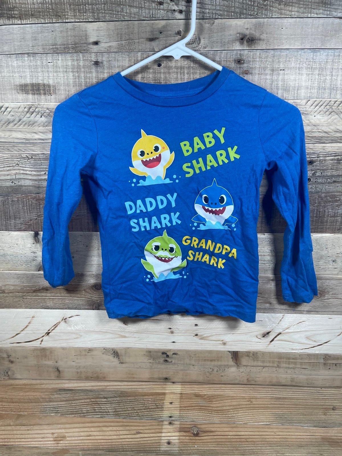 Nickelodeon Jumping Beans 2020 Baby Shark Boys (6) Blue Long Sleeve Cotton Shirt