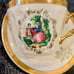 Set of 6 Vintage Yusui Fine Porcelain Cups & Saucers Iridescent Demitasse Espres