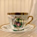 Set of 6 Vintage Yusui Fine Porcelain Cups & Saucers Iridescent Demitasse Espres