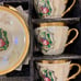 Set of 6 Vintage Yusui Fine Porcelain Cups & Saucers Iridescent Demitasse Espres