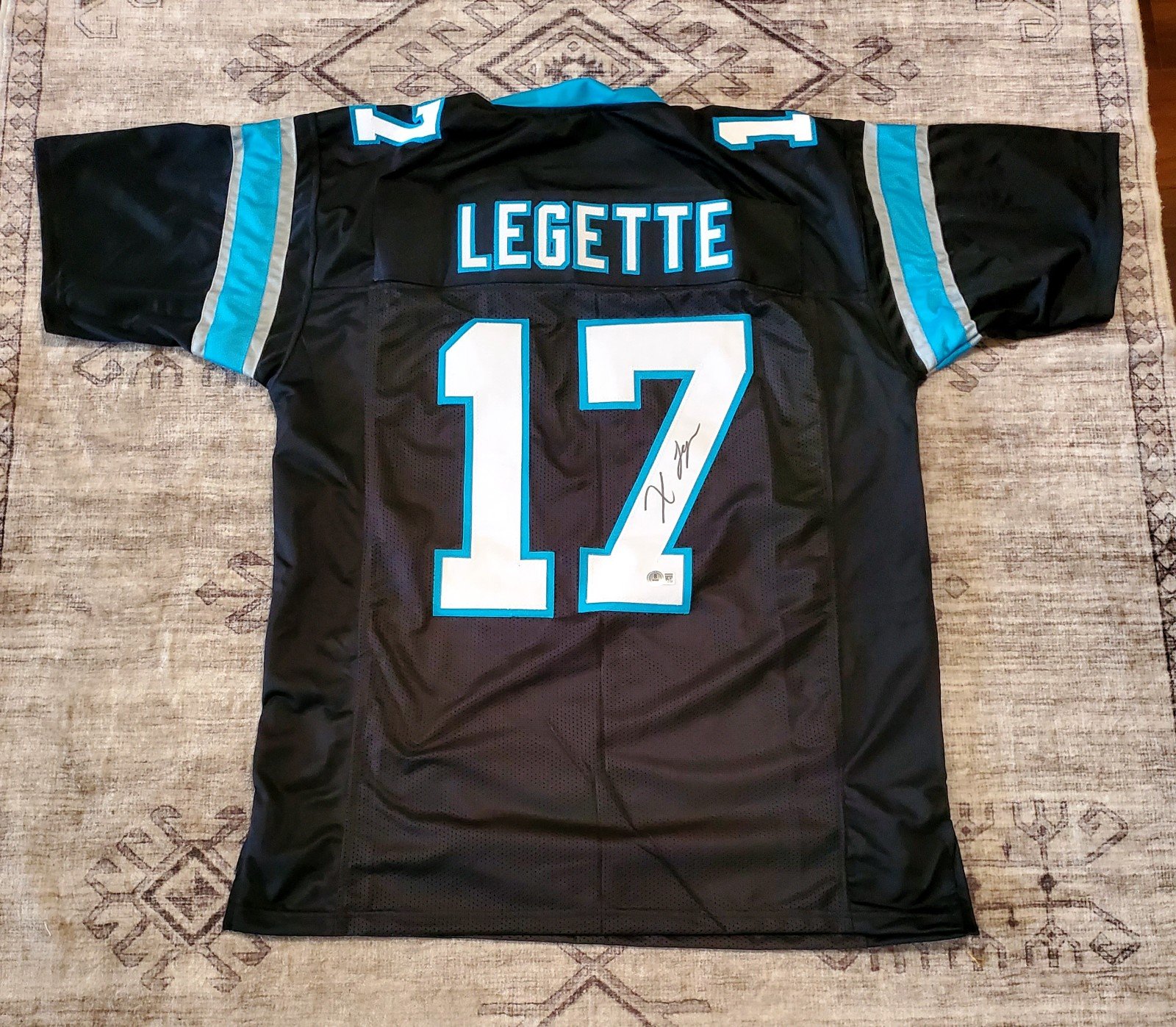 Xavier Legette signed Carolina Panthers football Jersey size XL Beckett