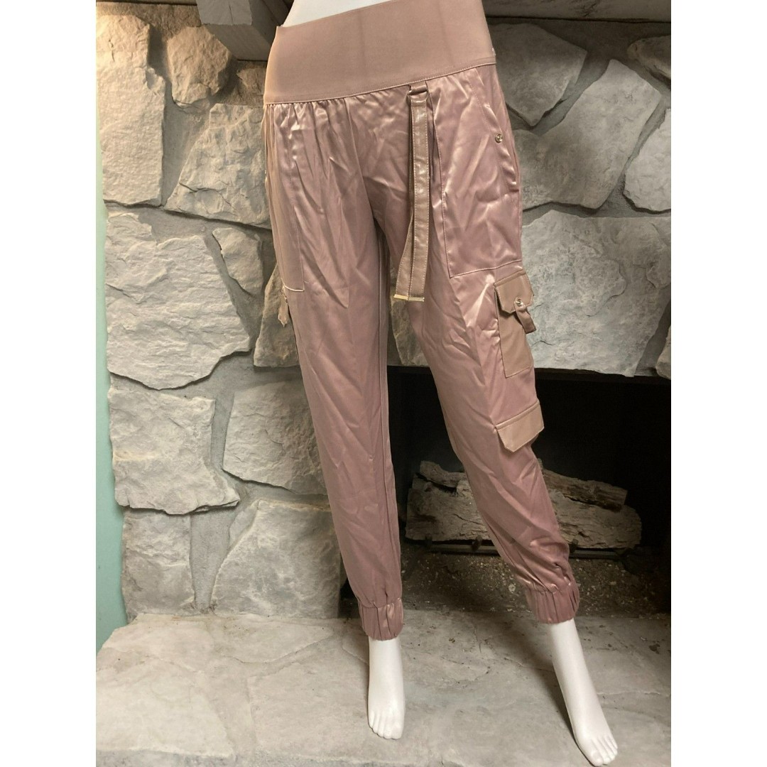 NWT Maniere De Voir HIGH WAISTED SATIN CARGO TROUSERS Size 6US/UK8