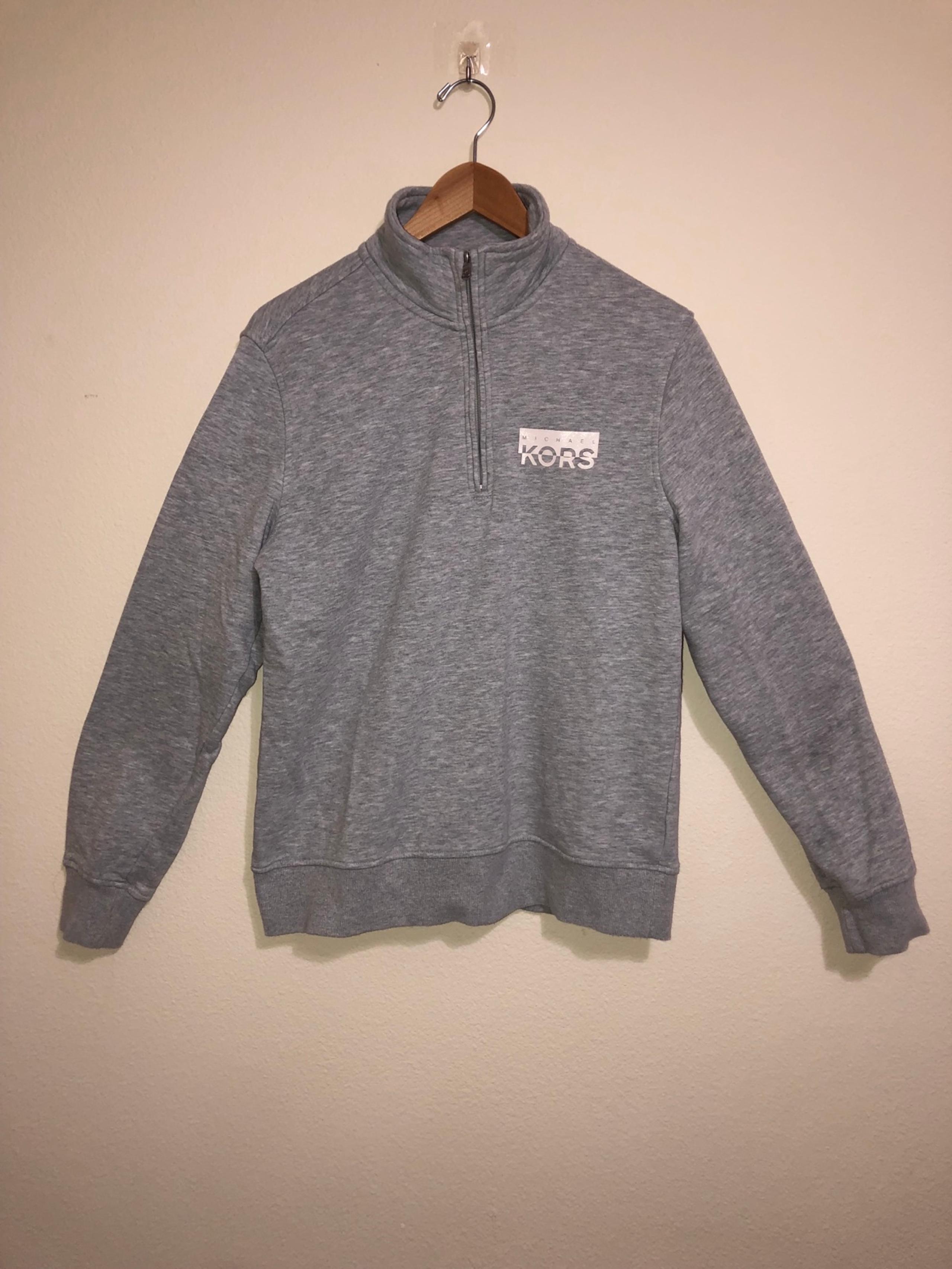 Men’s Medium Logo Trim Cotton Blend Half-Zip Sweatshirt