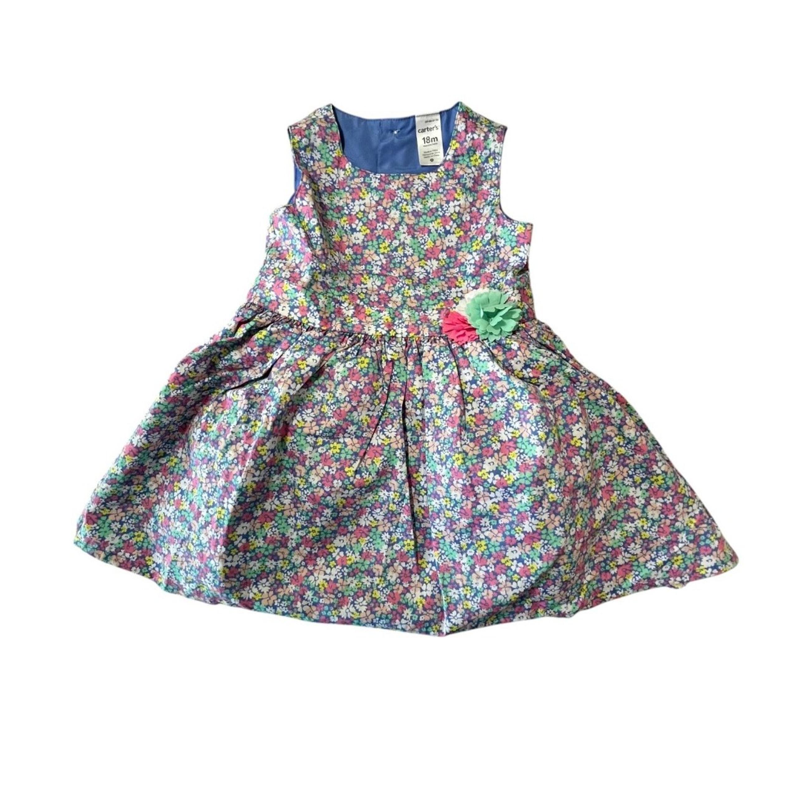 Carter's Dress Baby Girl 12 mo. Floral Rosette Easter NWT 12 Month