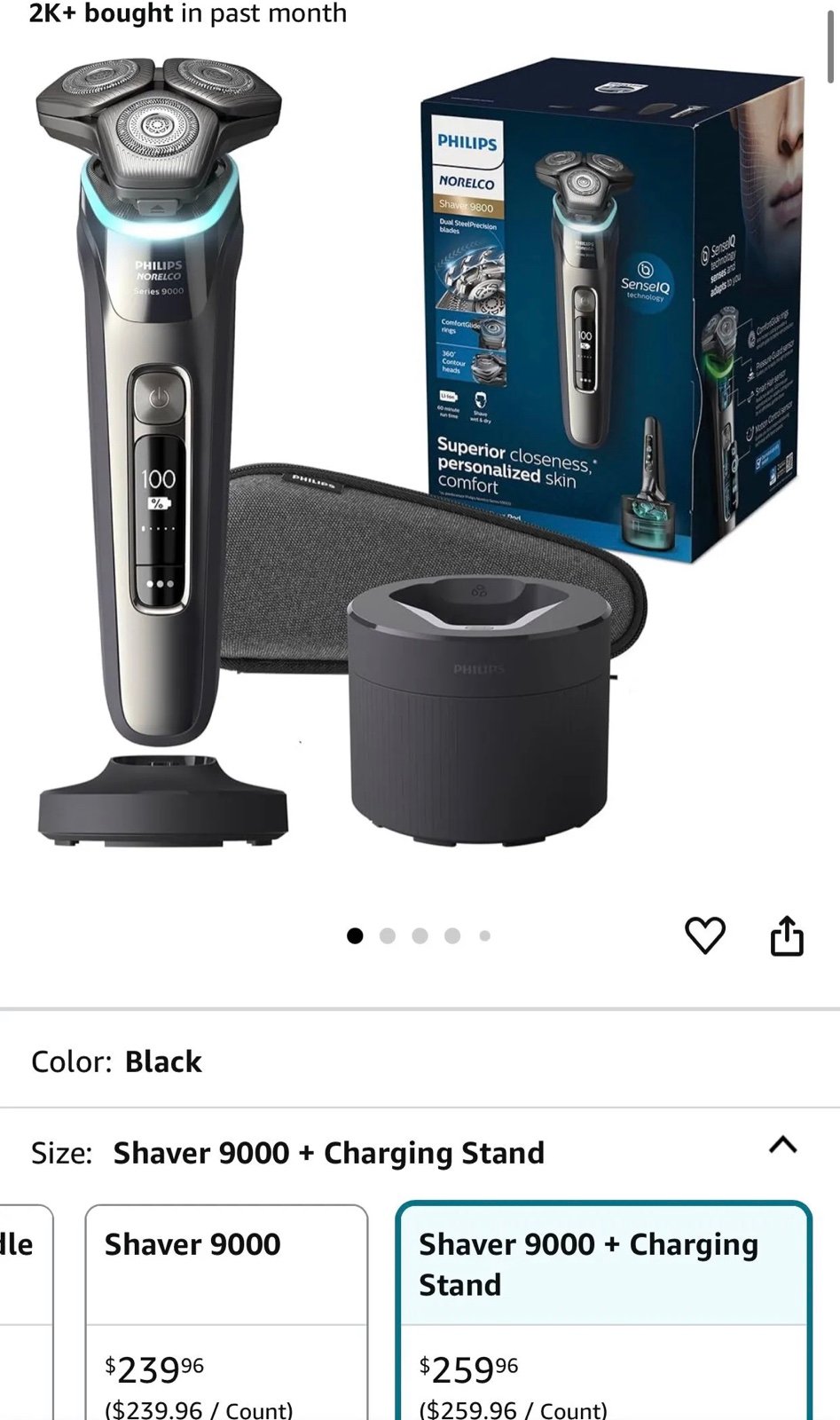 ($260)Philips Norelco Shaver Series 9000, Wet and Dry Electric Shaver, with Lift