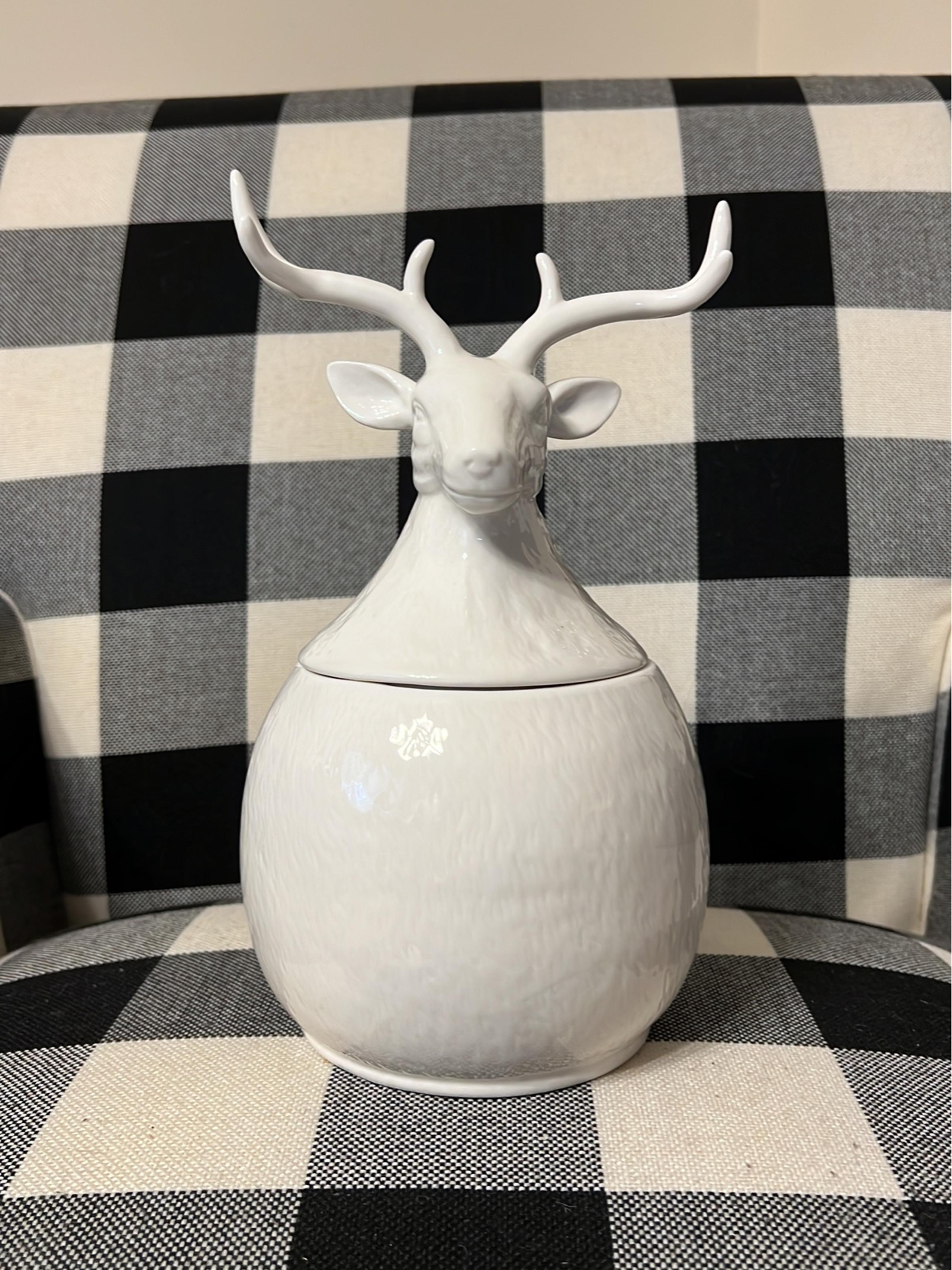 Imm Living White Reindeer Canister Christmas
