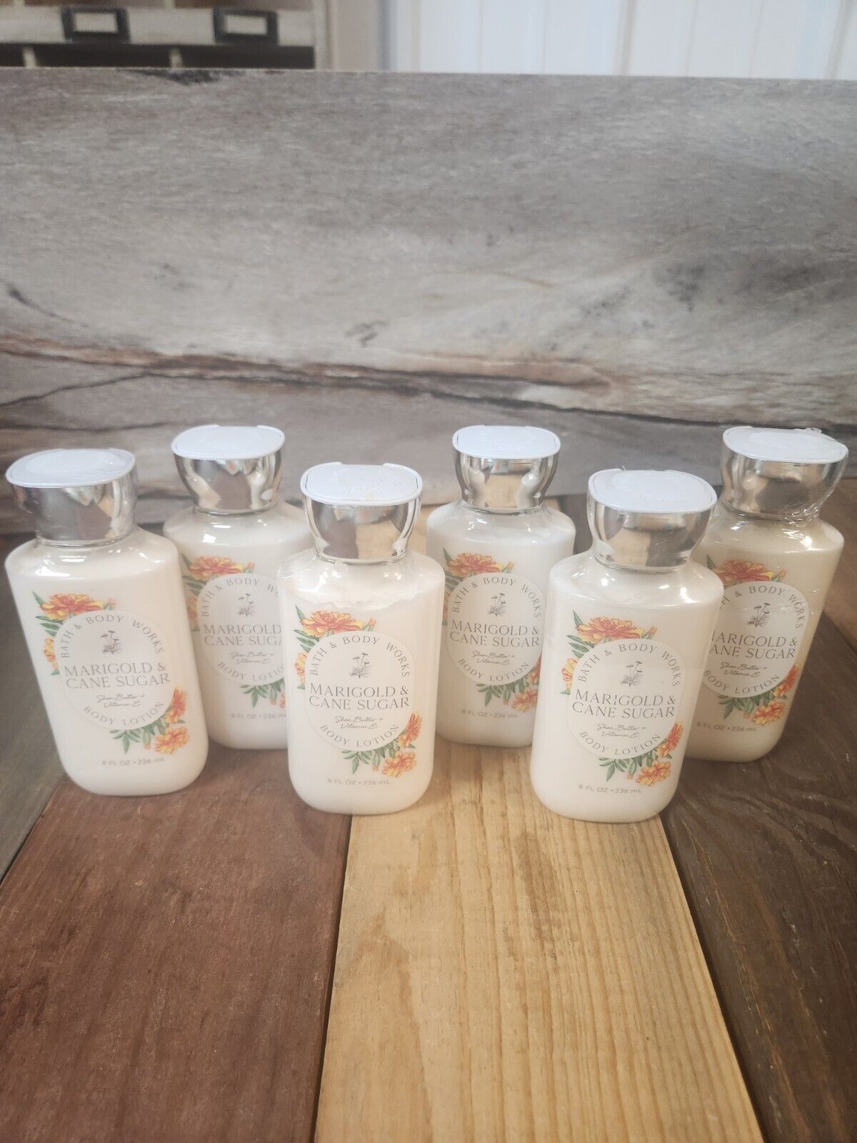 6PK Bath & Body Works Marigold & Cane Sugar Body Lotion 8oz Shea Vitamin E